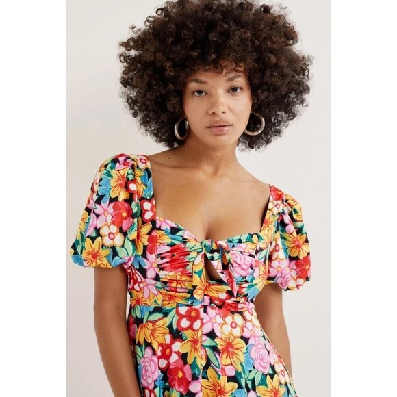 💕FOR LOVE & LEMONS💕 Mallory Mini Dress Multi-Color Vintage Floral Print XS NWT - Picture 3 of 16
